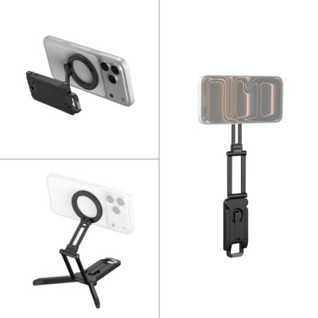 SmallRig 6515 FS-A1 - składany uchwyt, mocowanie do smartfona (magnetyczne MagSafe, mini statyw, karabińczyk, magnes) - przykład użycia